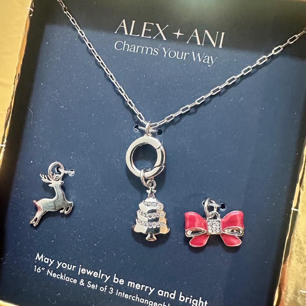 NEW | Alex and Ani | Your Way 16in Necklace w/ 3 Interchangeable Charms